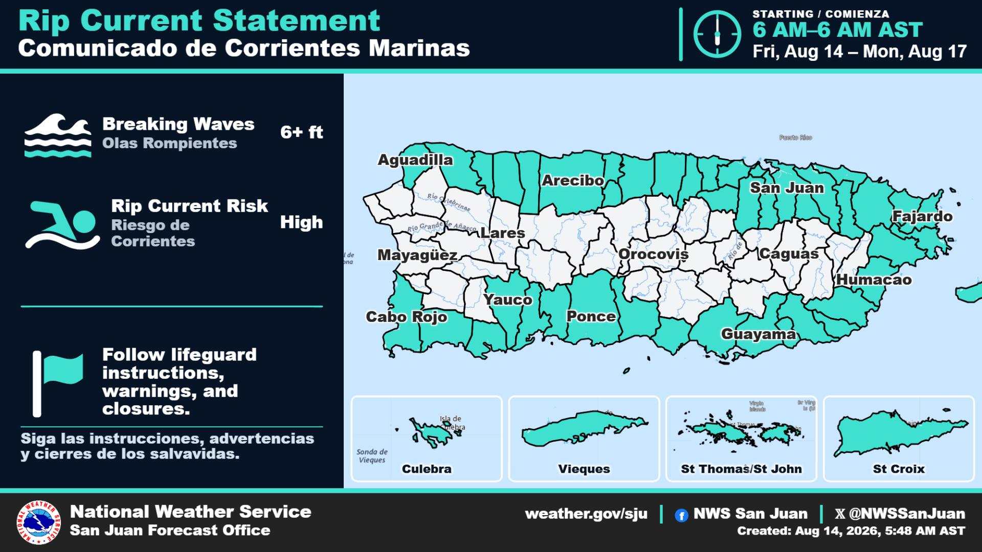 Rough Waters, Risky Beaches Through the Weekend!